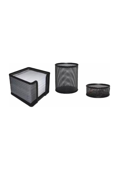 Masa Kalemlik Seti - Siyah Metal 3 Lü Set