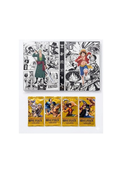 Cantex Tech One Piece Card Game Booster Yellow Pack 4 Paket Trading Cards - 40 Kart +albüm