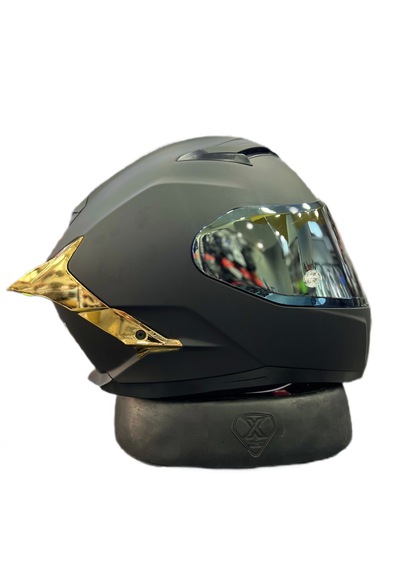 Scoyco 865 Gold Vizör Kapalı Kask Mat Siyah
