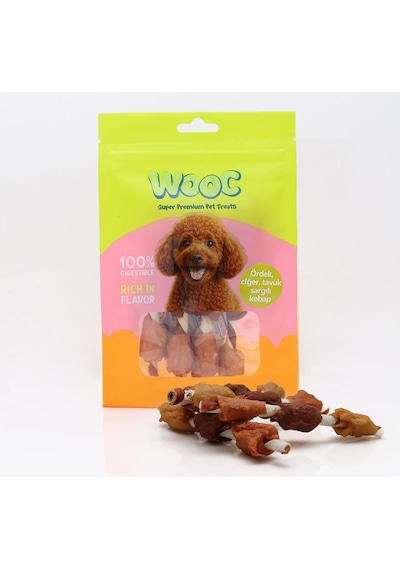 Wooc Ördek, Ciğer, Tavuk Sargılı Köpek Ödülü 75 Gr