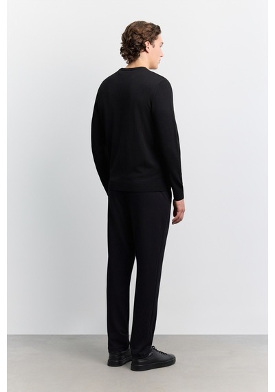 Avva Erkek Siyah Bisiklet Yaka Rayon Karışımlı Regular Fit Kazak B005026