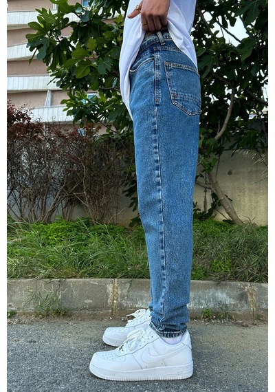 Mavi Dokulu Mavi Basic D53 Boyfriend Pantolon Mavi