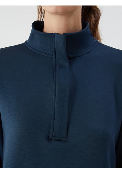 Lcwaıkıkı Classic Lacivert Dik Yaka Kadın Sweatshirt Tunik