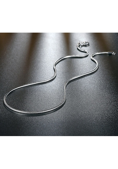 Paslanmaz Çelik Snake Yılan Erkek Kolye / 3mm- 55 Cm Beyaz - Gümüş