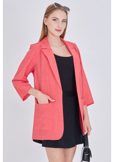Armonika Kadın Pembe Cepli Oversize Ceket Arm-25y001064