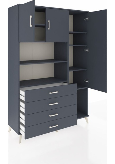 Hyperion Dolap 8 Raflı 4 Çekmeceli 3 Kapaklı 132x44x195 Antrasit-antrasit/antrasit Antrasıt/antrasıt Hyperion Dolap 8 Raflı 4 Çekmeceli 3 Kapaklı 132x44x195 Antrasit-antrasit/antrasit Antrasıt/antrasıt