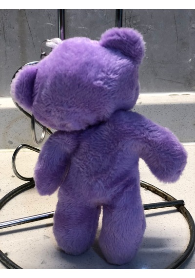 Sevimli Ayıcık Peluş Oyuncak Anahtarlık Uyku Arkadaşı Hediyelik 12 Cm Mor