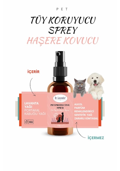 Dr. Lavender Pet Haşere Kovucu Tüy Bakım Spreyi Bit Kene Pire Kovucu Lavanta Ve Portakal Kabuğu Yağlı