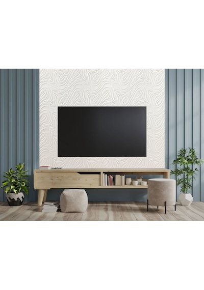 Tink 3d Kendinden Yapışkanlı Akustik Keçe Panel Dalgalı Desenli 52x98 Cm 2 Adet 1 M² Beyaz