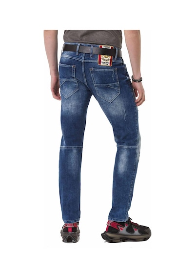 CD781 Yırtık Yamalı Mavi Erkek Jeans Mavi