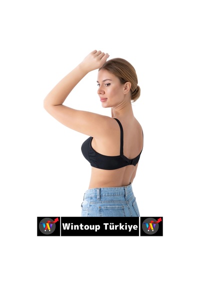 Wintoup İz İç Göstermez Meme Dikleştirici Şekillendirici Esnek Konforlu Estetik Şık Göğüs Toparlayıcı Sütyen Siyah