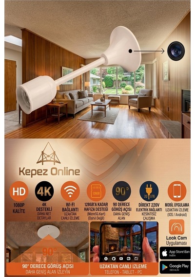 Duy Kapagı Wifi Güvenlik Gizli Bakıcı Video  Beyaz - 932151658