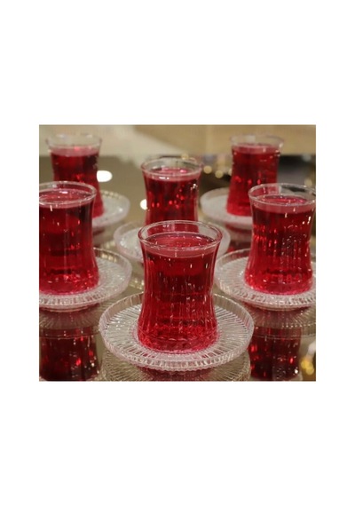 6 Lı Cam Çay Tabağı Kase Sadece Tabak