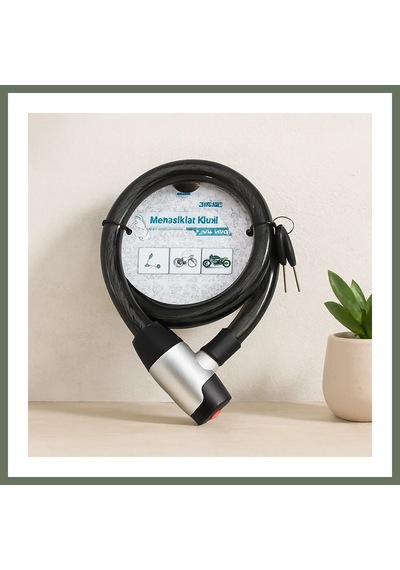 Bezos Anahtarlı Çelik Tel Bisiklet Ve Motosiklet Kilidi 24mm X 100cm Bezos1 Çok Renkli