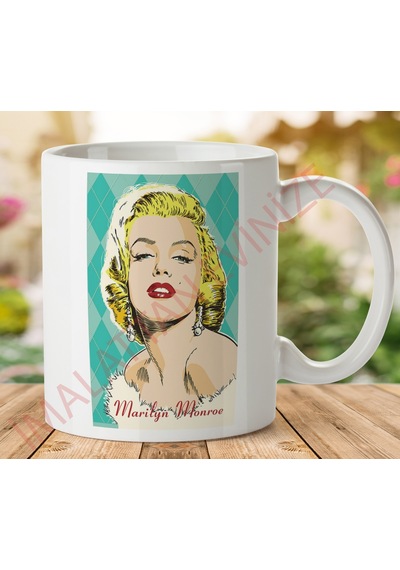 1-307 Marilyn Monroe Beyaz İki Tarafı Baskılı Kupa Bardak.jpg