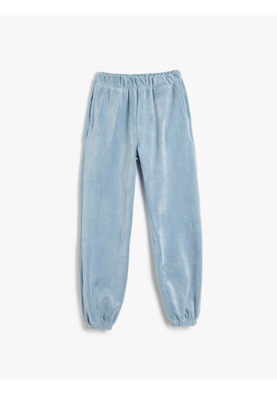 Koton Basic Jogger Eşofman Altı Beli Lastikli Mavi 5wkg40096ak Mavi