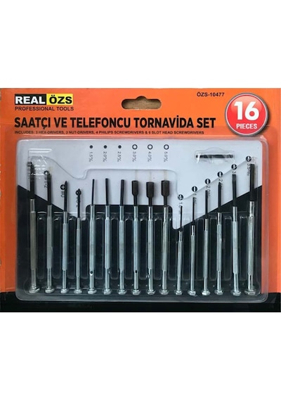 Real Özs Saatçi ve Telefoncu Tornavida Seti 16 Parça N11.9432