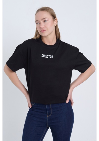 Velvoria Unisex Oversize Siyah Director T-shirt