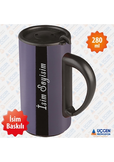 280 Ml Kulplu İsim Baskılı Termos Bardak 3507  Kırmızı