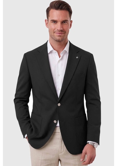 Rizzup Erkek Slim Fit Likralı Siyah Blazer Ceket Metal Düğmeli Torba Cepli Spor Ceket 2600828 Rizzup Erkek Slim Fit Likralı Siyah Blazer Ceket Metal Düğmeli Torba Cepli Spor Ceket 2600828