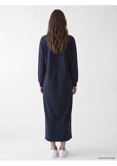 Lcw Modest Lacivert Bisiklet Yaka A Kesim Sweat Elbise