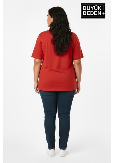 Superlife Kadın Büyük Beden Ar Baskılı 3xl-6xl Bisiklet Yaka Tshırt Spr26btsk510-1 Kırmızı Superlife Kadın Büyük Beden Ar Baskılı 3xl-6xl Bisiklet Yaka Tshırt Spr26btsk510-1 Kırmızı
