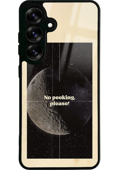 Samsung Uyumlu S25 Peeking Tasarımlı Glossy Telefon Kılıfı Siyah