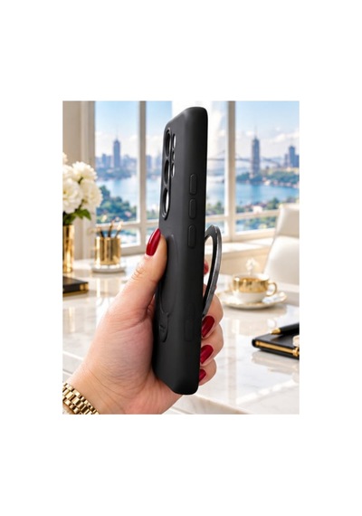 Samsung S26 Ultra İle Uyumlu 360 Derece Dönebilen Kalın Metal Magsafe Halka Stantlı İçi Kadife Korumalı Ultra Lüx Premium Silikon Kılıf Siyah Samsung S26 Ultra İle Uyumlu 360 Derece Dönebilen Kalın Metal Magsafe Halka Stantlı İçi Kadife Korumalı Ultra Lüx Premium Silikon Kılıf Siyah