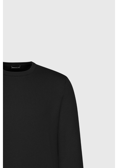 AC&Co / Altınyıldız Classics Pamuklu Standart Fit Normal Kesim Bisiklet Yaka Triko Siyah Kazak 001