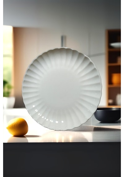 Kütahya Porselen Bone Luz Form Pasta Takımı 6 Parça 21cm Beyaz Bnlzf21dus600 Beyaz
