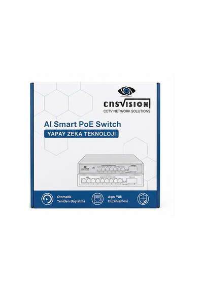 Cnsvısıon 4 Port Poe Switch 2 Uplink 78w Aı Smart 10/100 Mbps Güvenlik Kamera Switch