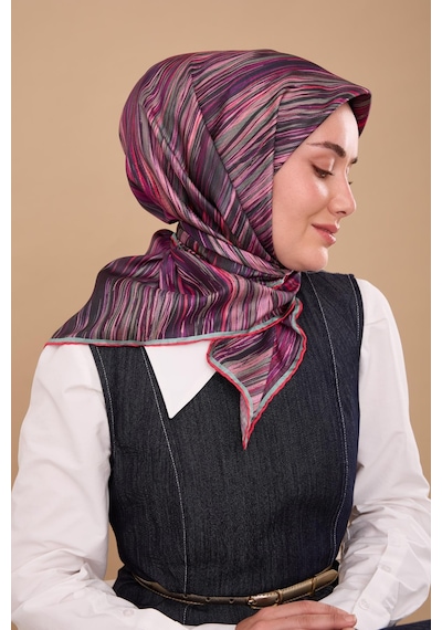 Silk Home Twill İpek Eşarp 11484-37 Çağla, Pembe, Mor, Narçiçeği