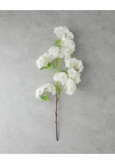 Cherry Branch Tek Dal Yapay Çiçek Beyaz