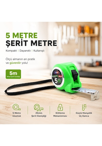 Solid Measuring Tape Lux Şerit Metre - 5 M X 25 Mm- 12'li Paket Diğer