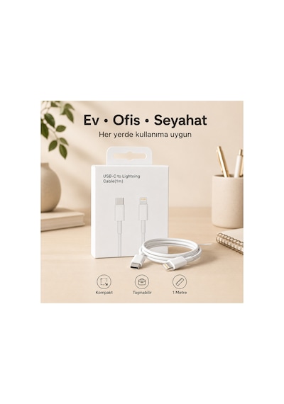20w Hızlı Şarj Kablosu İphone 14 13 12 11 Se X 8 Uyumlu Type-c Lightning Şarj Kablosu