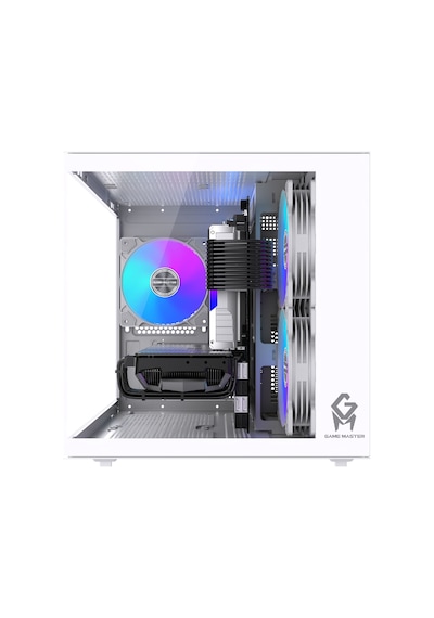 Gm-x1 Tuştan Değişmeli 3x Rgb Fanlı Gaming Mini Akvaryum M-atx Beyaz Kasa
