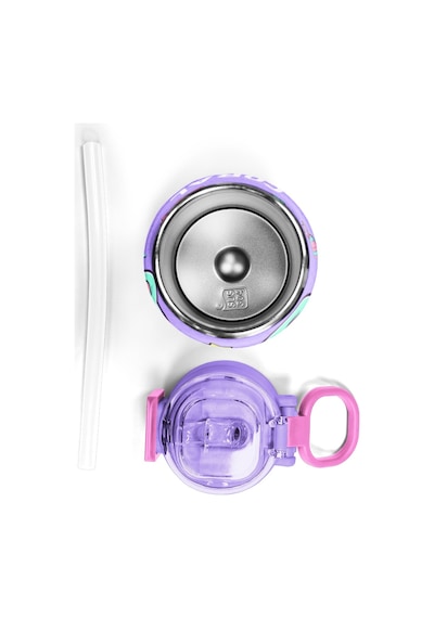 Coral High Kids Milka Su Yeşili Tavşan Desenli Pipetli Ve Direkt İçim Çelik Termos 500 Ml 38137 Lila