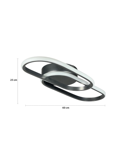 Zzez Gri Renk Modern Tasarım Beyaz Ledli Cafe - Mutfak - Salon 2 Li Led Avize Gri