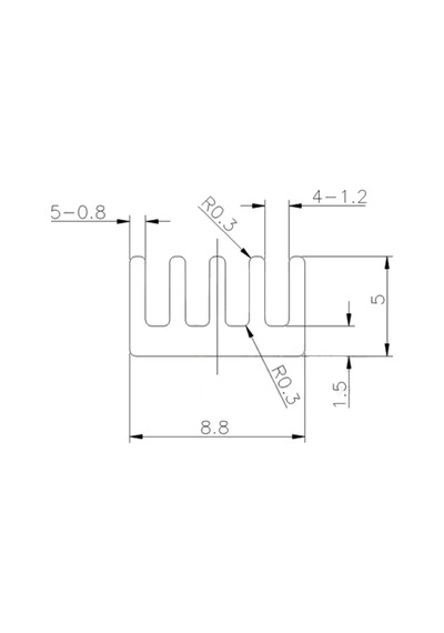 8.8mm X 8.8mm X 5mm Alüminyum Metal Soğutucu Blok Radyatör Amfi Led Entegre Transistor Vga Ram