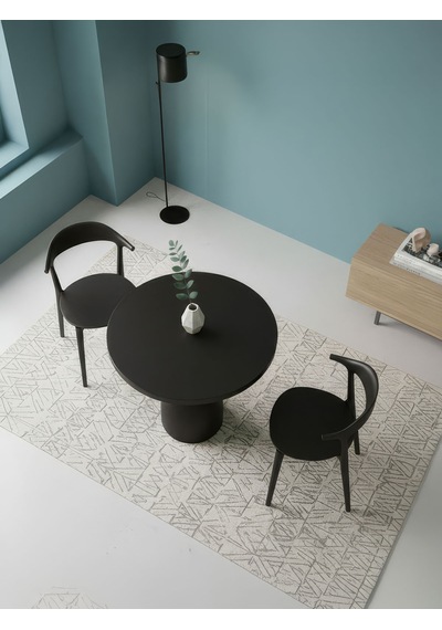 Orbis Yuvarlak Ahşap Yemek Masası 100x100 Siyah Orbis Yuvarlak Ahşap Yemek Masası 100x100 Siyah