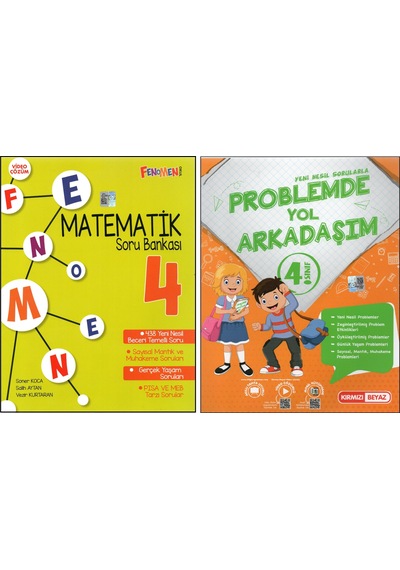Fenomen 4. Sınıf Matematik S.b.+kırmızı Beyaz Problemlerde Yol Arkadaşım 2 Kitap