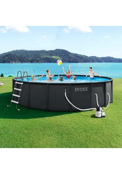 İntex 26330np Ultra Xtr Yuvarlak Prefabrik Aile Havuzu 549cmx132cm Merdiven+filtre+örtü Set