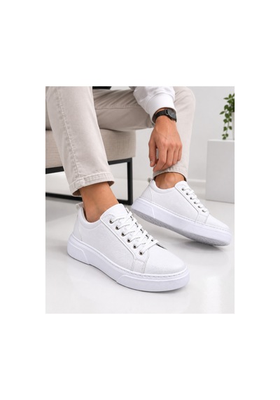 Yalçın Erkek Casual Bağcıklı Ortopedik Rahat Kaymaz Taban Sneaker Ayakkabı Beyaz - 919615758 Beyaz