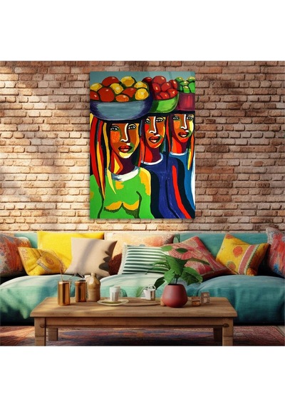 Gerçek Cama Baskı Sanat Temalı Tekli Cam Tablo 393 S355