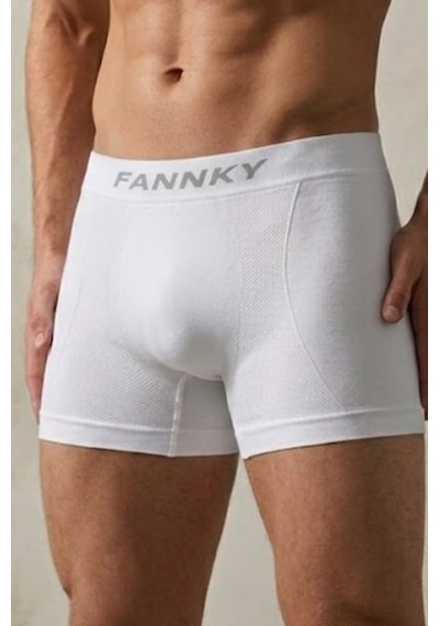 Fit Women Erkek Casual Comfort Günlük 3 Lü Beyaz Boxer