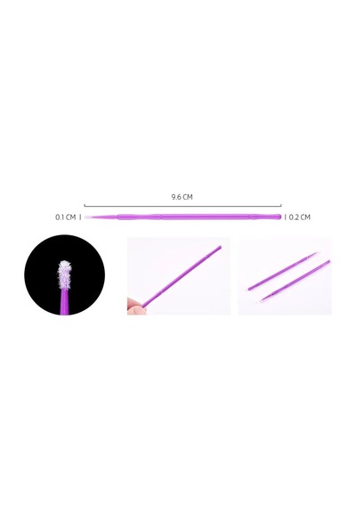 Micro Brush İpek Kirpik Ve Blading Fırçası 100lü