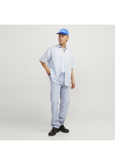 Jack & Jones Erkek Relaxed Fit Yüksek Bel Jean - Chris - 12254099 Blue Denim