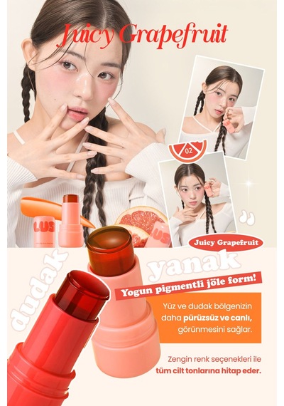 Elensilia Plush Jelly Yanak Ve Dudak Renklendirici Jel Tint Elensilia Plush Blush And Lip 02 Juicy Grapefruit