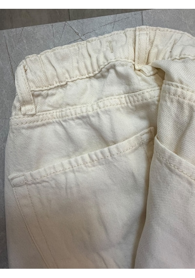 Ymr Moda Ekru Palazzo Geniş Paça Tensel Kadın Jeans 26459