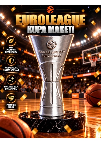 Euroleague Kupası Maketi Basketbol Şampiyonluk Kupası Dekoratif Ödül 20cm